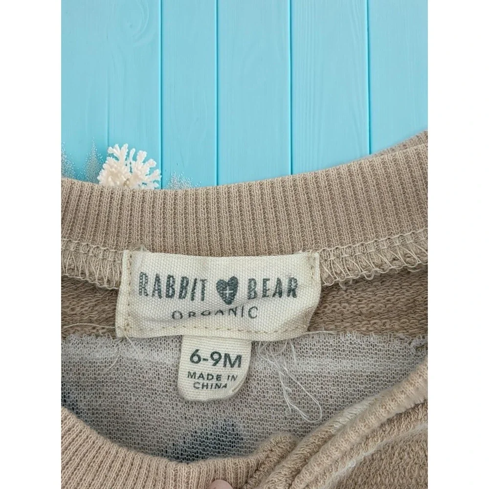 Rabbit Bear Organic Sunny Days Striped Terry Henley & Shorts Set 6-9M